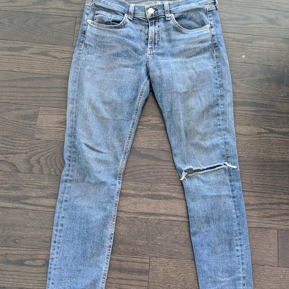 Rag and Bone Light Wash Distressed Skinny - Picture 9 of 14